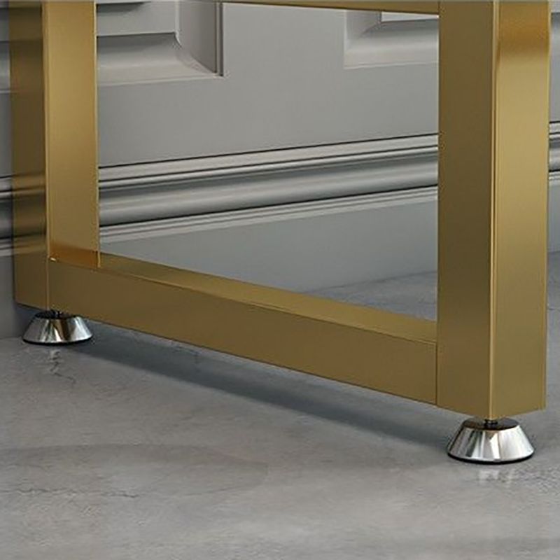 Contemporary Bar Dining Table Rectangle Bar Table with Trestle Base in Gold