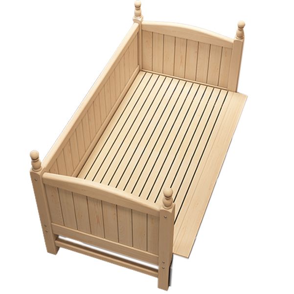 Pine Convertible Crib Scandinavian Nursery Crib with Guardrail