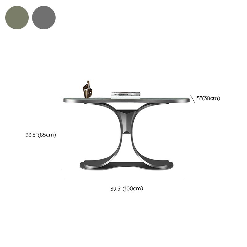 Glam Free Form Sofa Console Table with Stainless Steel Bracket for Hall