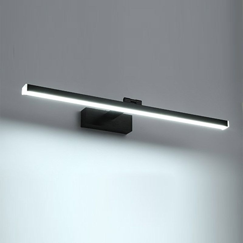 Minimalist Aluminum Vanity Light Straight Black Adjustable Mirror Light for Bathroom