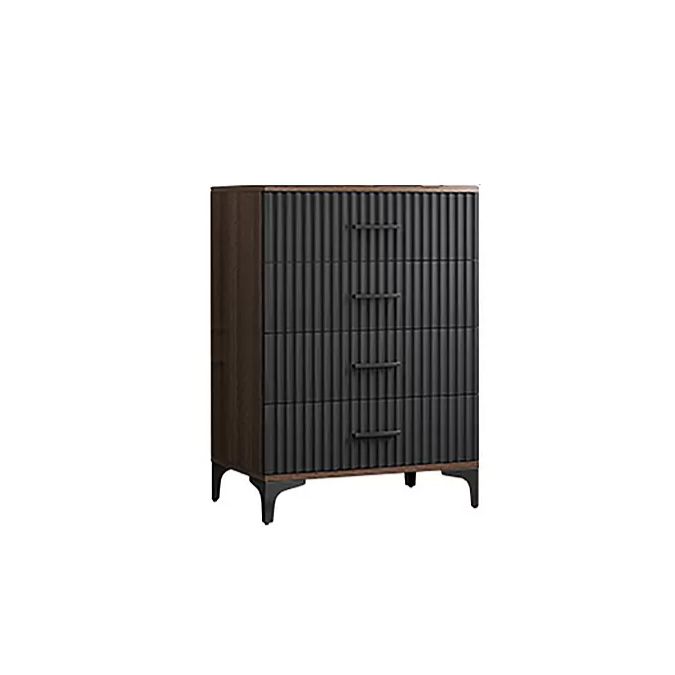 Contemporary Balck Rectangle Accent Chest with Straight Metal Legs