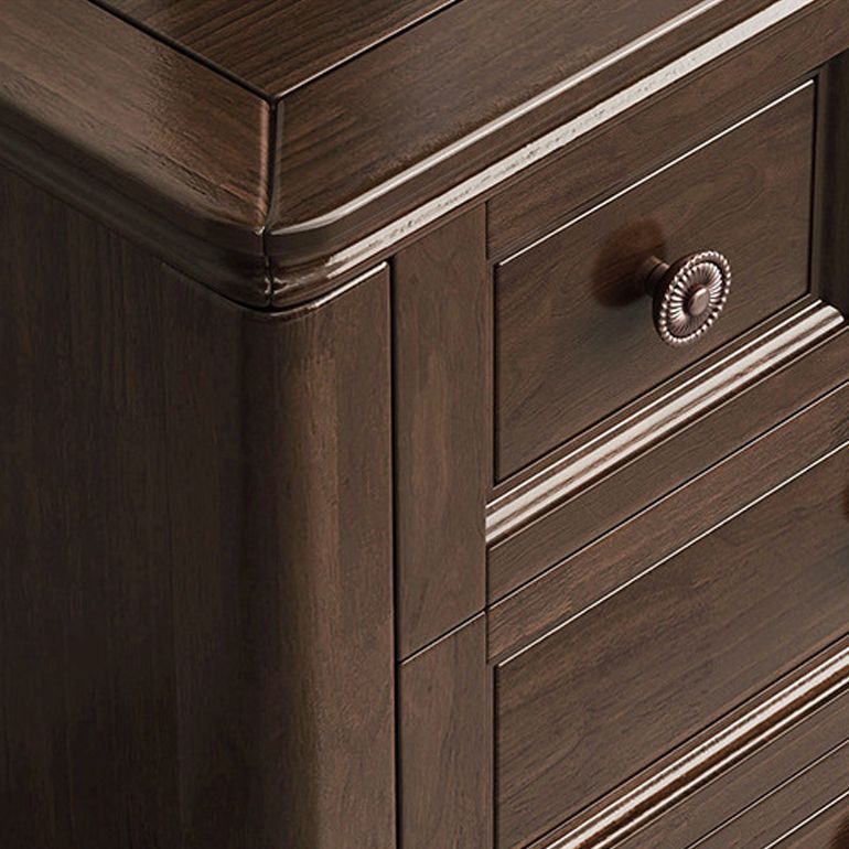 Traditional Style Chest Brown Bedroom Storage Chest with Multi Drawers
