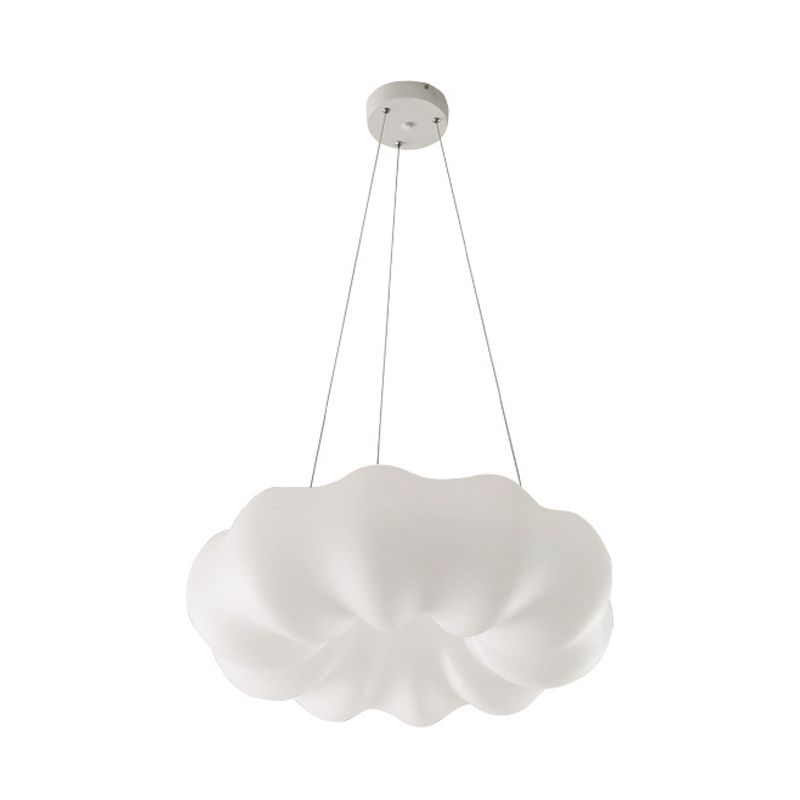 Cloud Bistro Pendant Lamp Plastic Minimalist Integrated LED Hanging Ceiling Light in White