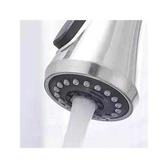 Modern 1-Handle Faucet Black/Silver Copper with Pull out Sprayer Faucet