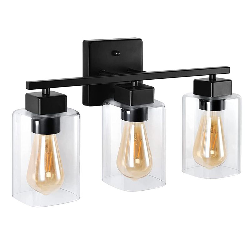 Traditional 2 / 3 / 4 - Light Bath Sconce Dark and Clear Glass Bathroom Vanity Lighting