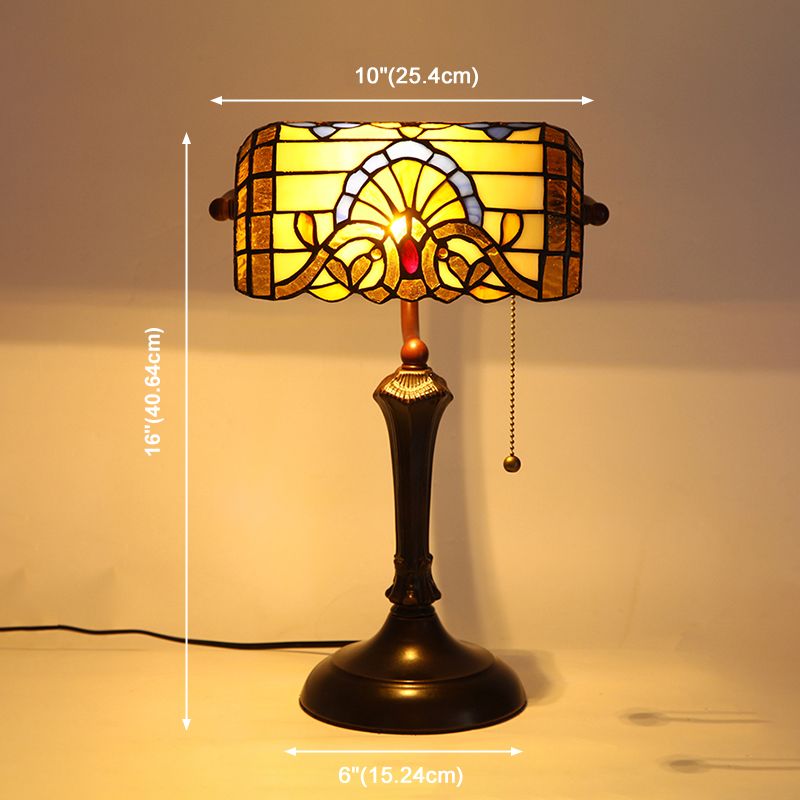 One Head Glass Desk Lamp Tiffany Style Task Lighting for Bedroom Living Room