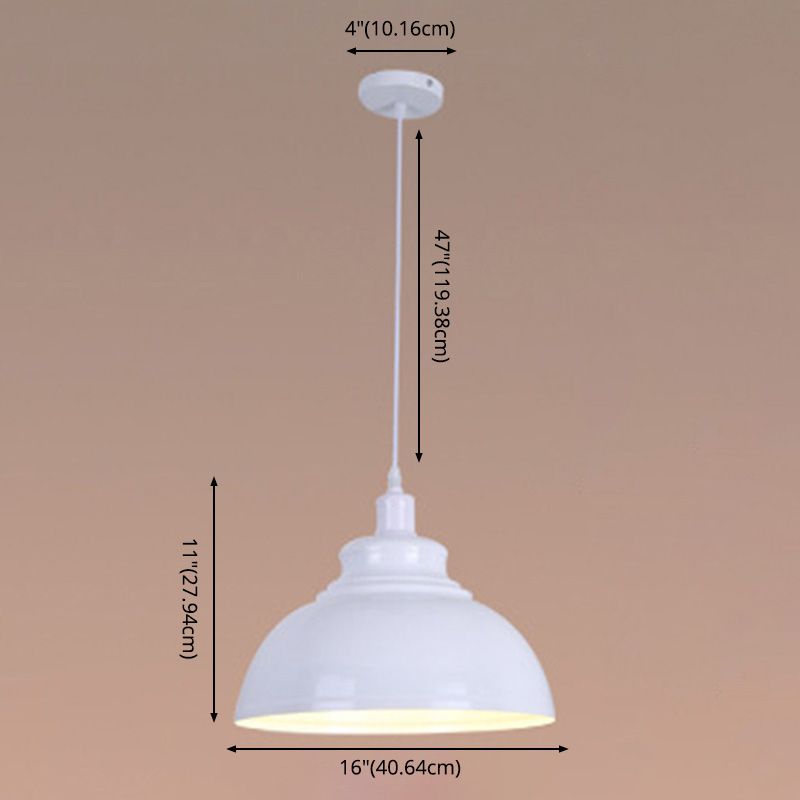 Lámpara colgante de techo de 1 cabezal luz de techo de metal posmoderno para dormitorio de comedor