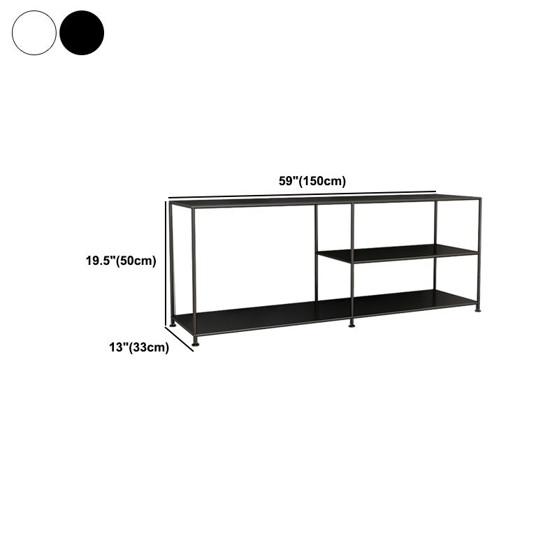 Industrial TV Media Console Metal TV Stand Console with Shelves