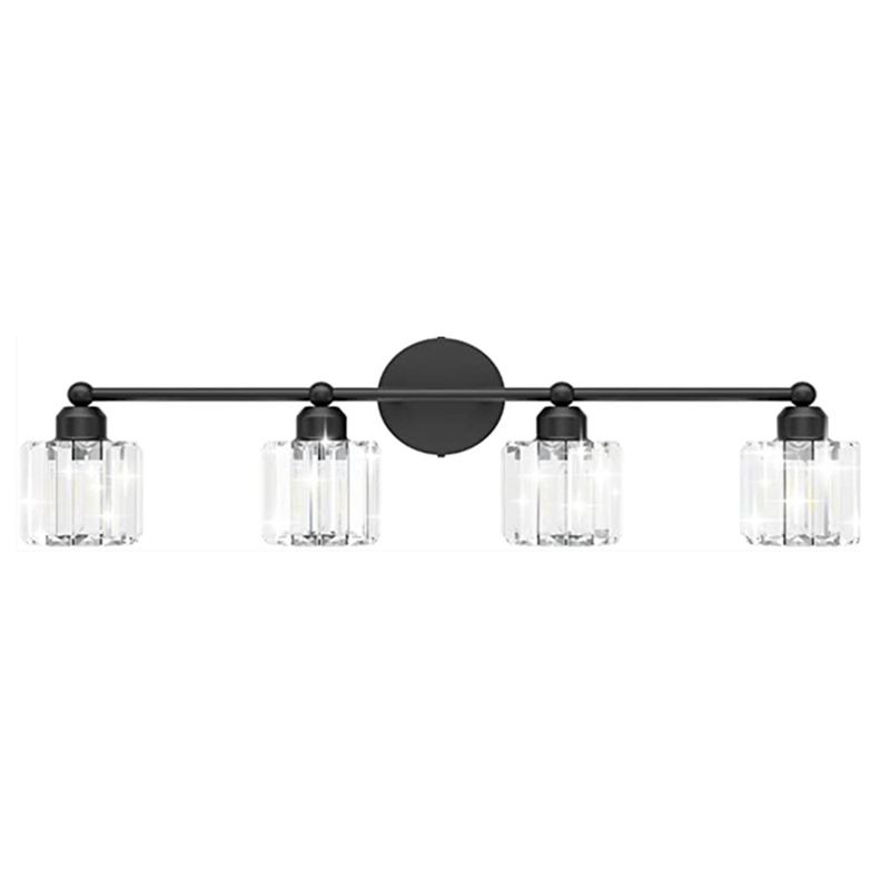 3/4-Light Modern Bathroom Vanity Light Glass Shaded Bath Bar