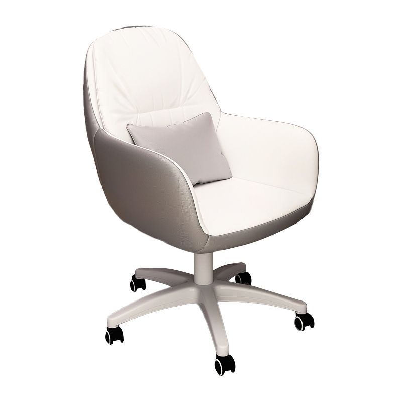 Contemporary Office Chair Ergonomic Upholstered Desk Chair with Wheels