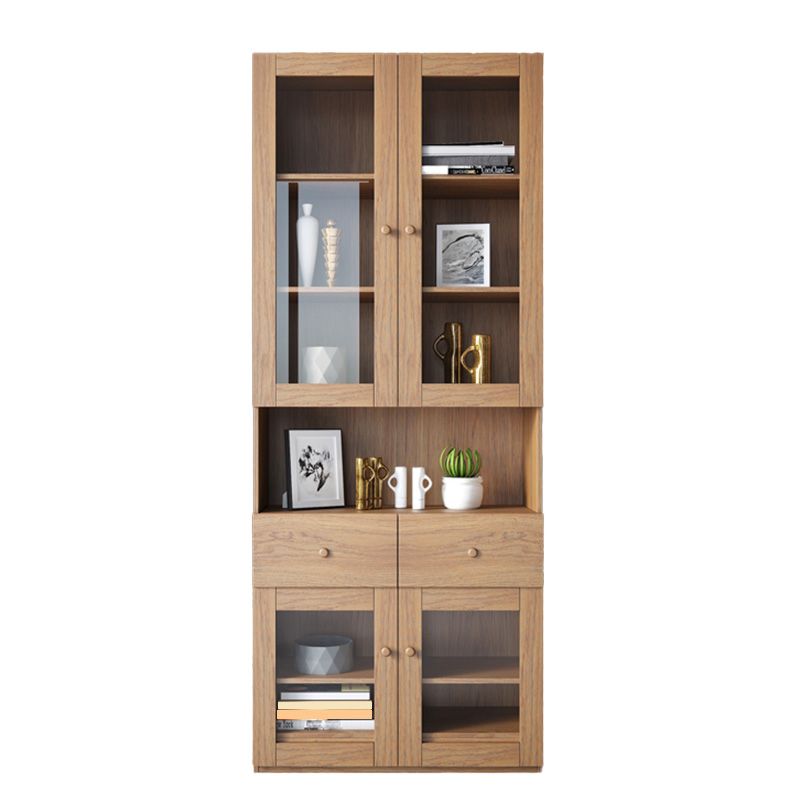 Modern Accent Cabinet Square Storage Cabinet with Glass Paned