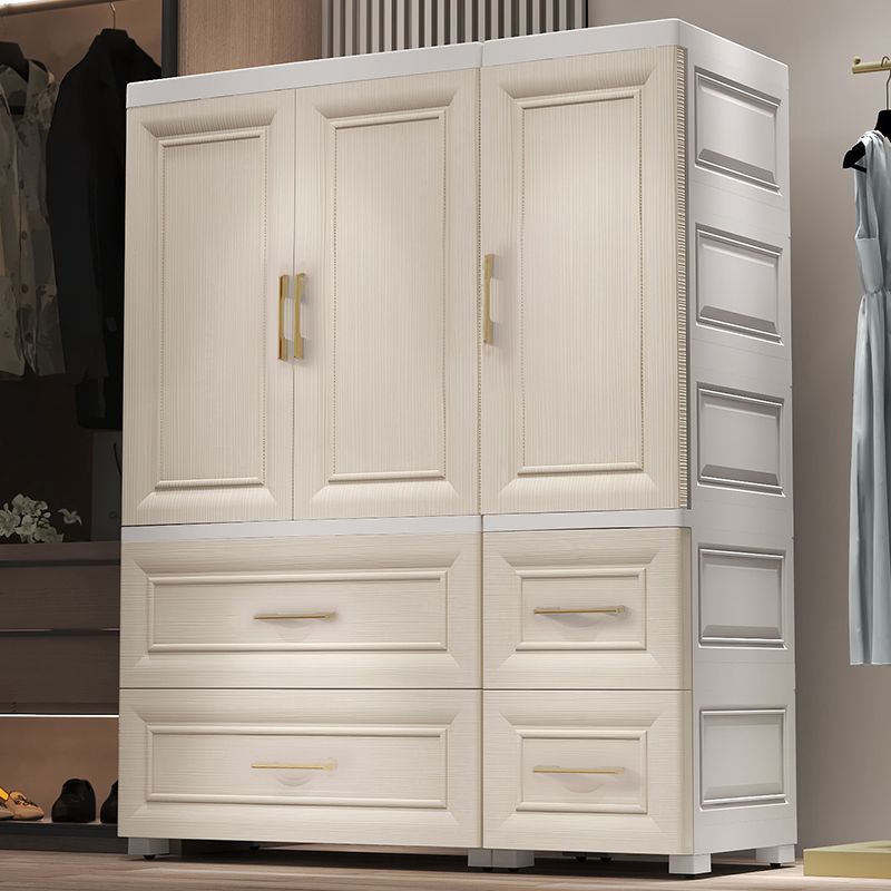 Contemporary Style Kid's Wardrobe Plastic Kids Closet with Drawers for Bedroom