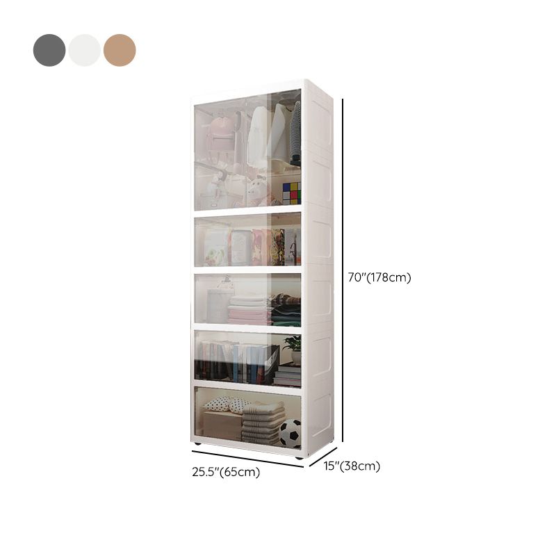 Modern Style Plastic Armoire Cloth Rod Included Youth Armoire for Home