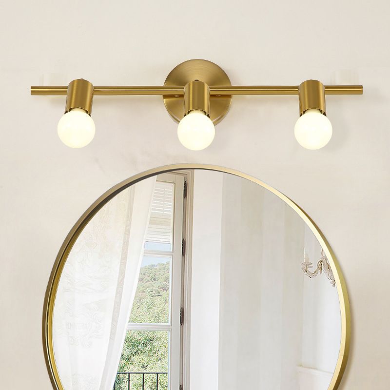 2/3/4-Light Bath Vanity Lighting Golden Metal Light for Bathroom