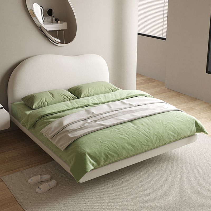 Genuine Leather Standard Bed Bed Frame Upholstered Headboard