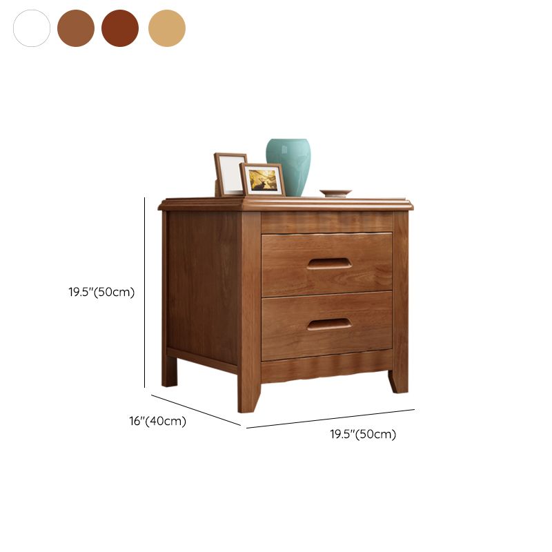 Modern Accent Table Nightstand Antique Finish Nightstand with Drawers