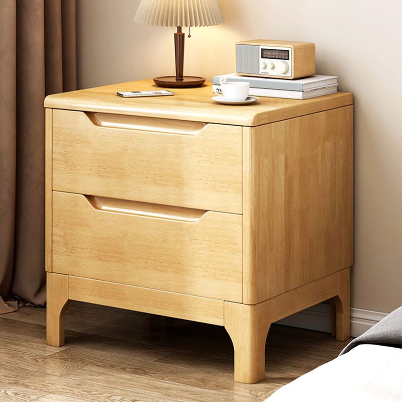 20 Inch H Nightstand 2-Drawer Storage Solid Wood Legs Included Night Table