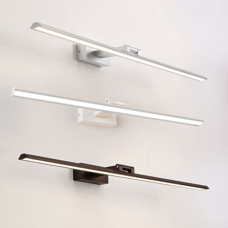 Modern Minimalist Style Linear Wall Mounted Vanity Lights Aluminum 1 Light Vanity Mirror Lights