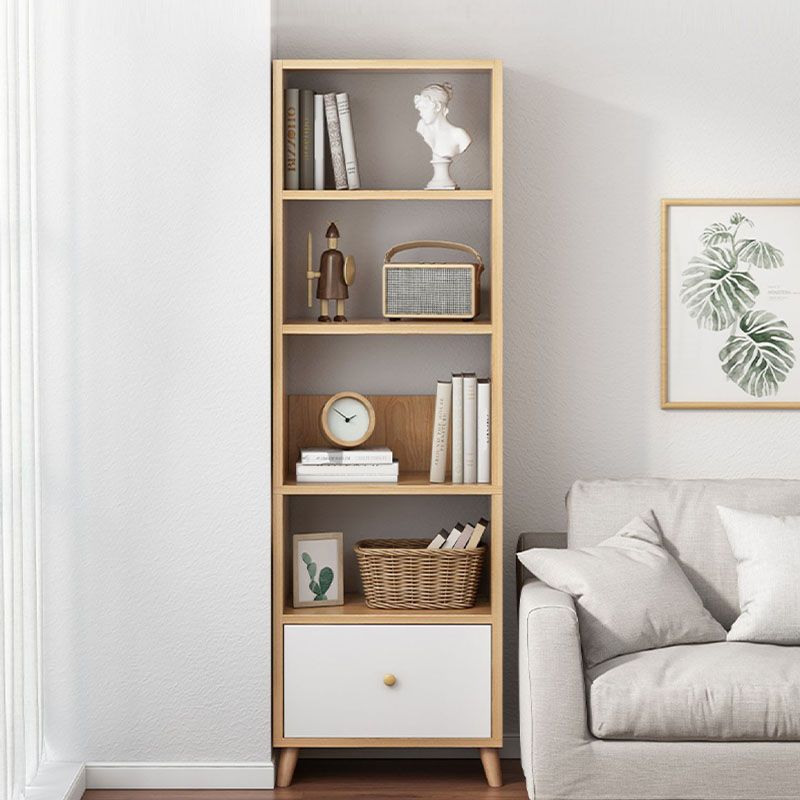 Contemporary Floor Engineered Wood Bookcase Open Shelf for Home