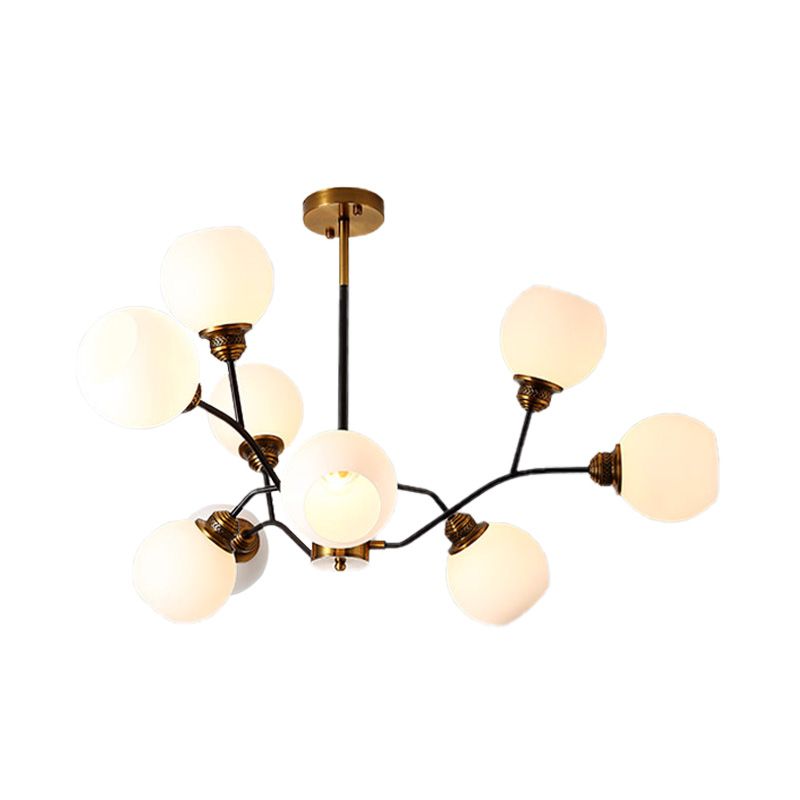 Branch Pendant Chandelier Contemporary Milk Glass 9/12/15 Lights Gold Hanging Pendant Light