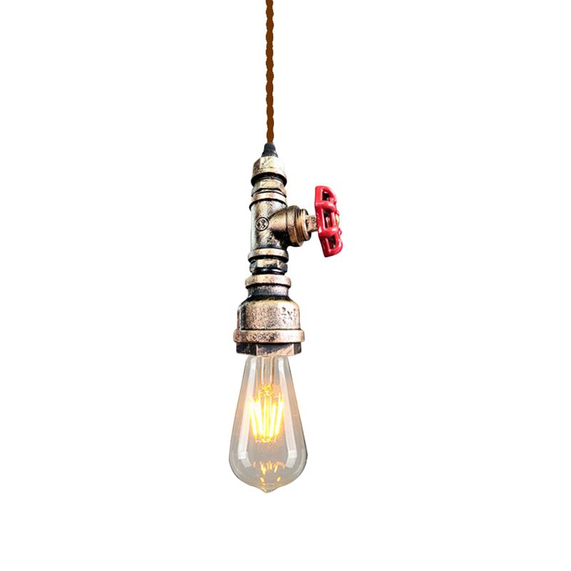 Iron Water Valve Suspension Lighting Retro Style 1 Bulb Bar Pendant Light Fixture