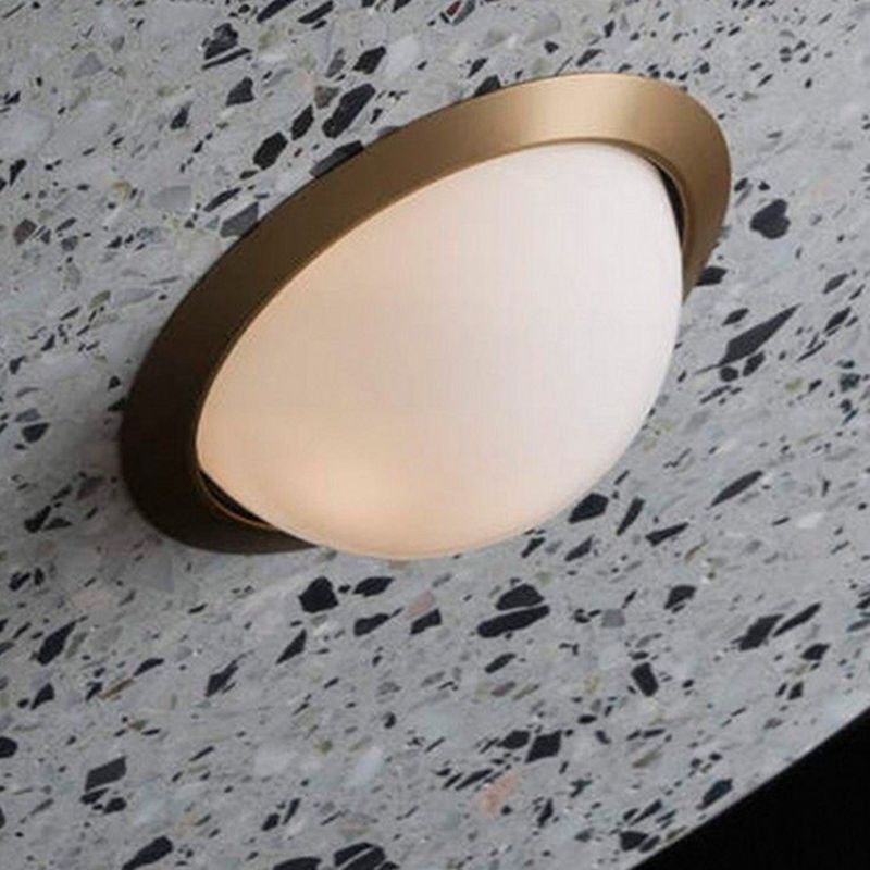 1-Light Hanging Light Fixture Modern LED Pendant Lamp with Stone Shade for Bedroom