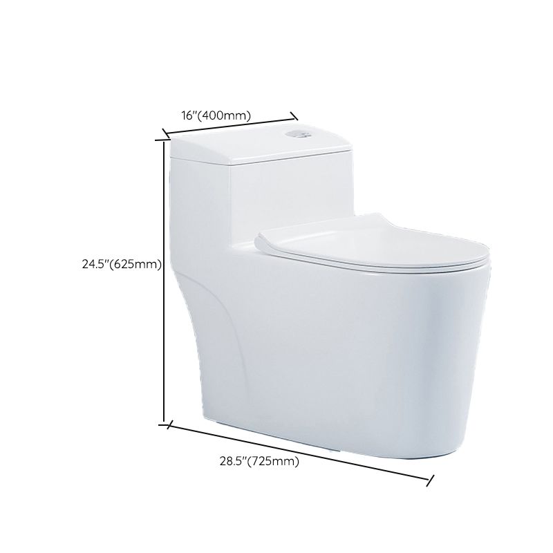 Contemporary 1 Piece Flush Toilet Floor Mounted White Urine Toilet for Washroom