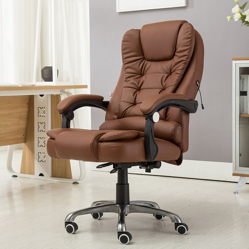 Contemporary Office Chair with Silver Metal Base Executive Ergonomic Computer Chair