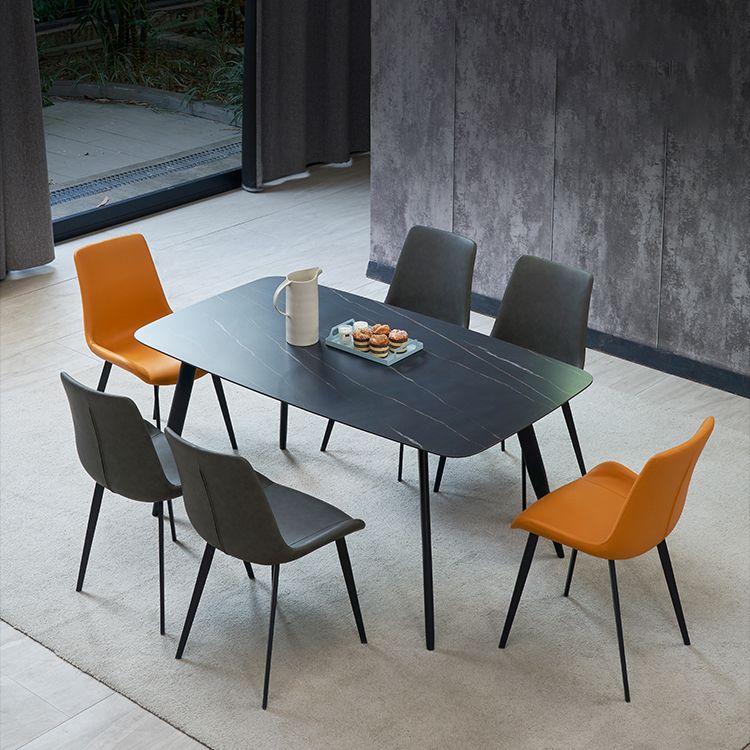 Contemporary Kitchen Dining Side Chair Leather Armless Dining Chairs