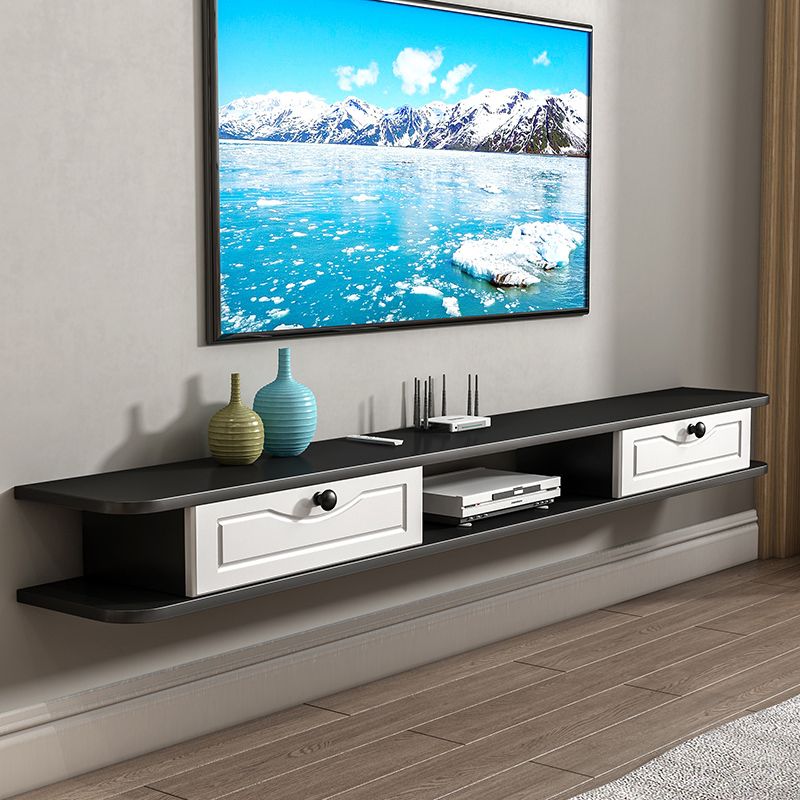 Scandinavian Wall-mounted TV Stand Faux Wood and Solid Wood TV Cabinet