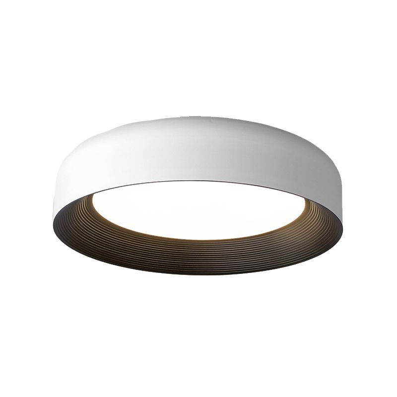 White Ceiling Light Fixture Modern Round LED Flush Mount for Bedroom