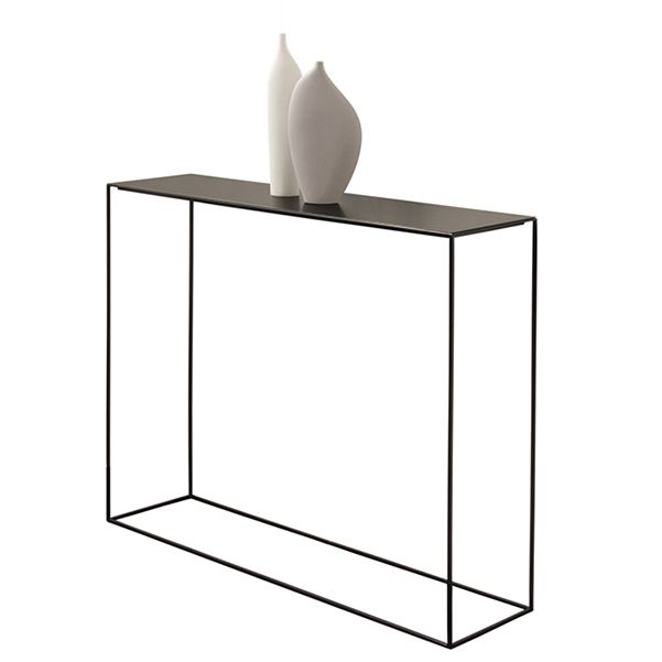 Contemporary Console Accent Table Antique Finish Console Table in Metal