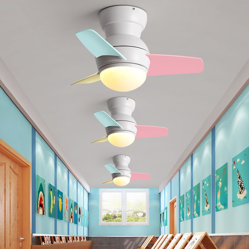 Metal Ceiling Fan Lamp Modern Style 1 Light Ceiling Fan Light for Children's Room