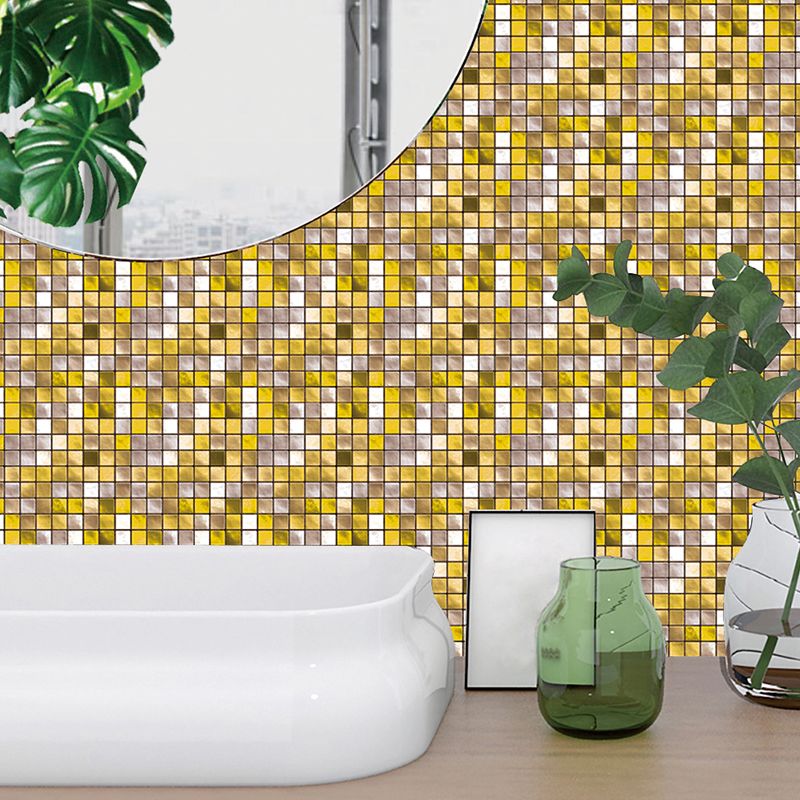 Modern Mosaics Tile Wallpaper Panels Multicolored Peel and Paste Wall Art for Bathroom (10 Pcs)