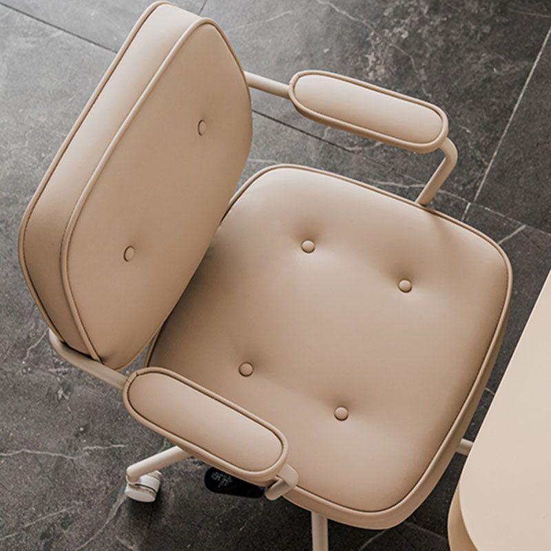 Contemporary Fixed Arms Desk Chair Wheels Included Conference Chair for Office