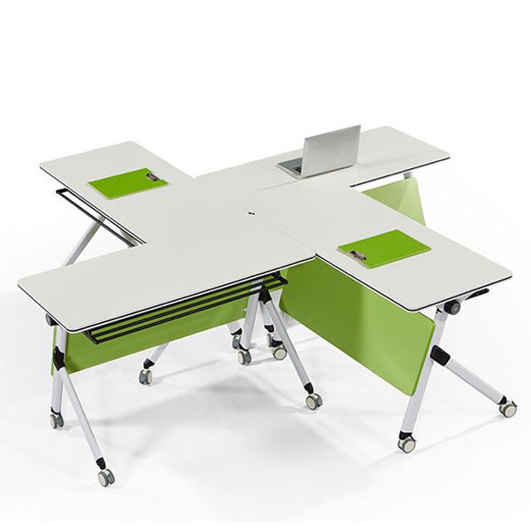 Modern Manufactured Wood Office Desk Rectangular Desk with Wheels