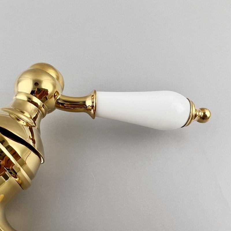 Traditional Wide Spread Bathroom Faucet Lever Handles Centerset Lavatory Faucet