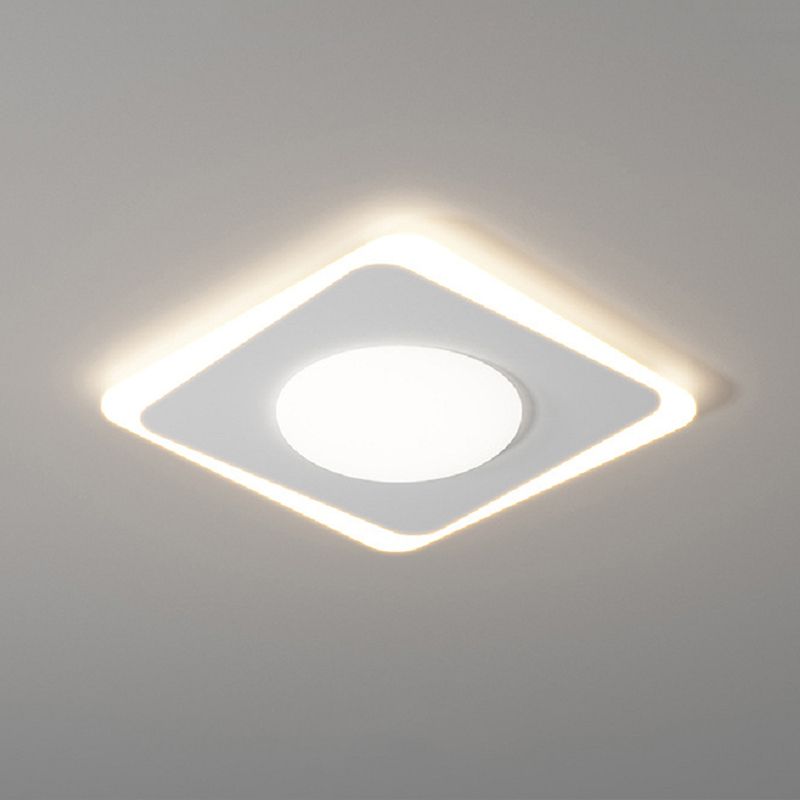 Modern Ceiling Mount Light White Ceiling Light with Acrylic Shade for Bedroom