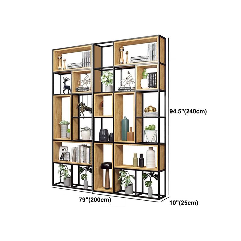 9.84 "W Bookcase Style Industrial Back Bookcase for Home Study Room Office