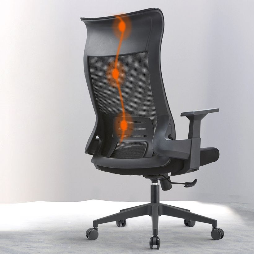 Fixed Arms Desk Chair Modern Adjustable Seat Height Chair with Breathable Back