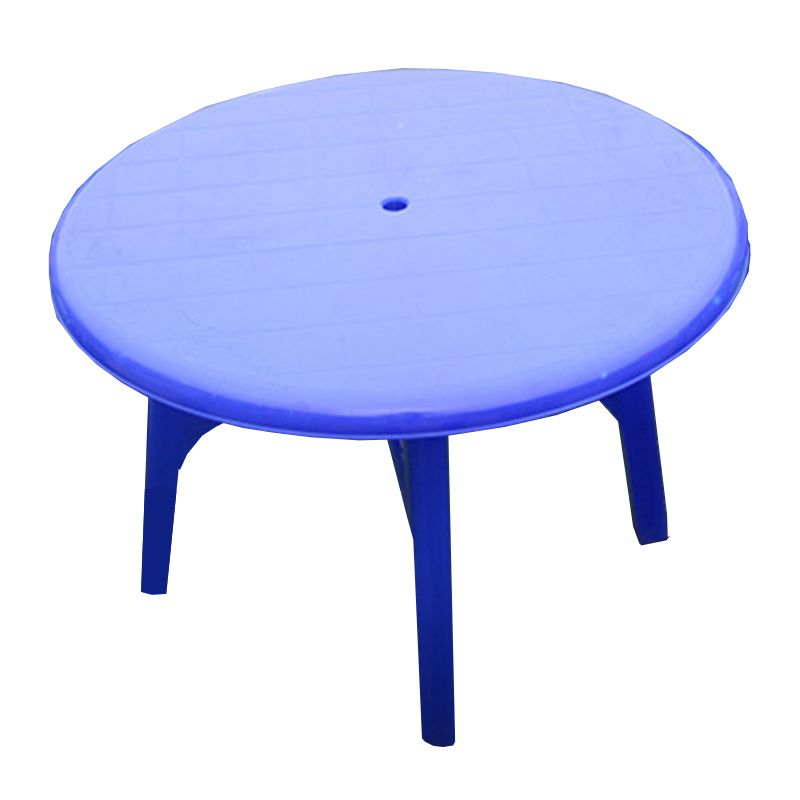 Modern Style Rectangle/Round Patio Table Plastic Water Resistant with Umbrella Hole