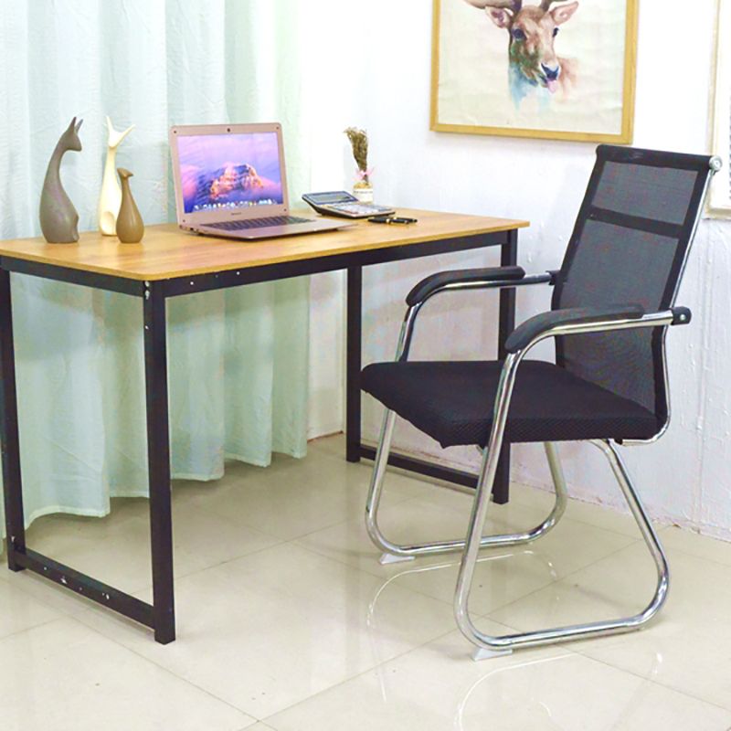 Medium/High Back Office Chair Fabric Sponge Seat Stainless Steel Legs Desk Chair