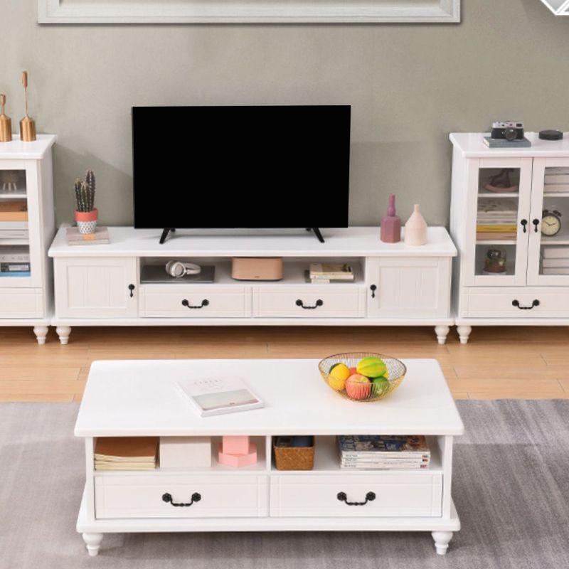 Wooden TV Media Console Stand Contemporary TV Console for Living Room