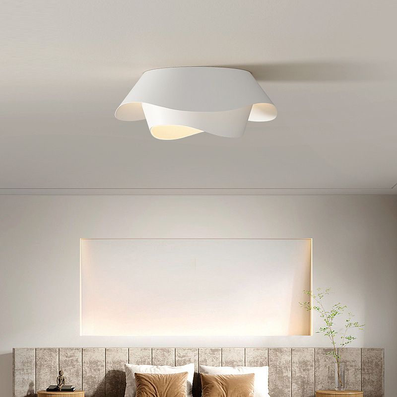 Contemporary White Ceiling Light LED Flush Mount Lighting for Bedroom