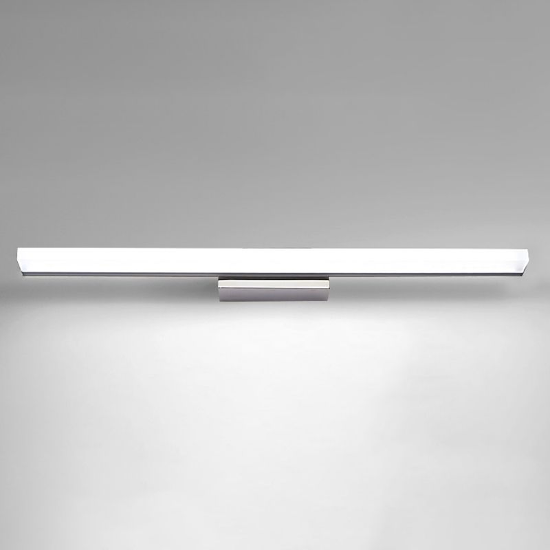 1-Light Linear Vanity Wall Lights Modern Style Metal Vanity Mirror Lights in Silver