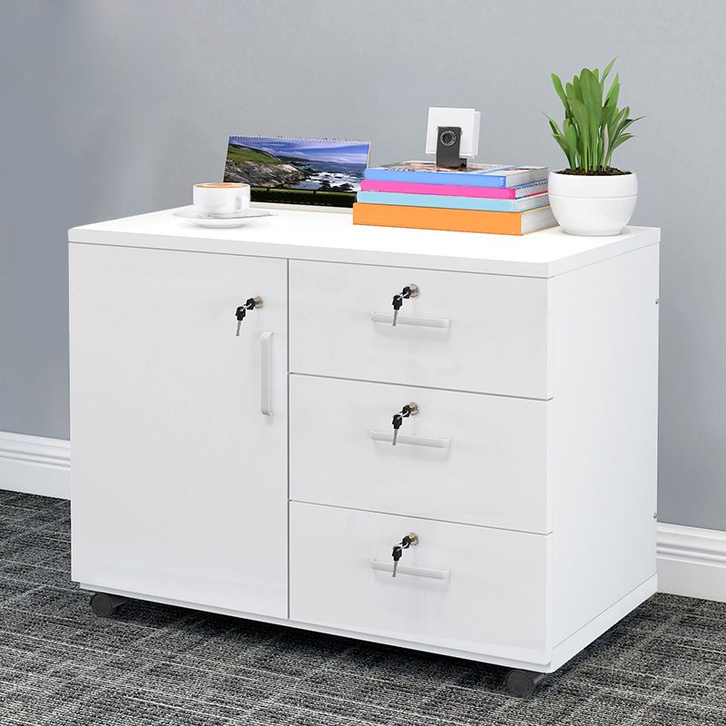 Modern Cabinet Wood with Locking Drawers and Storage Filing Cabinet