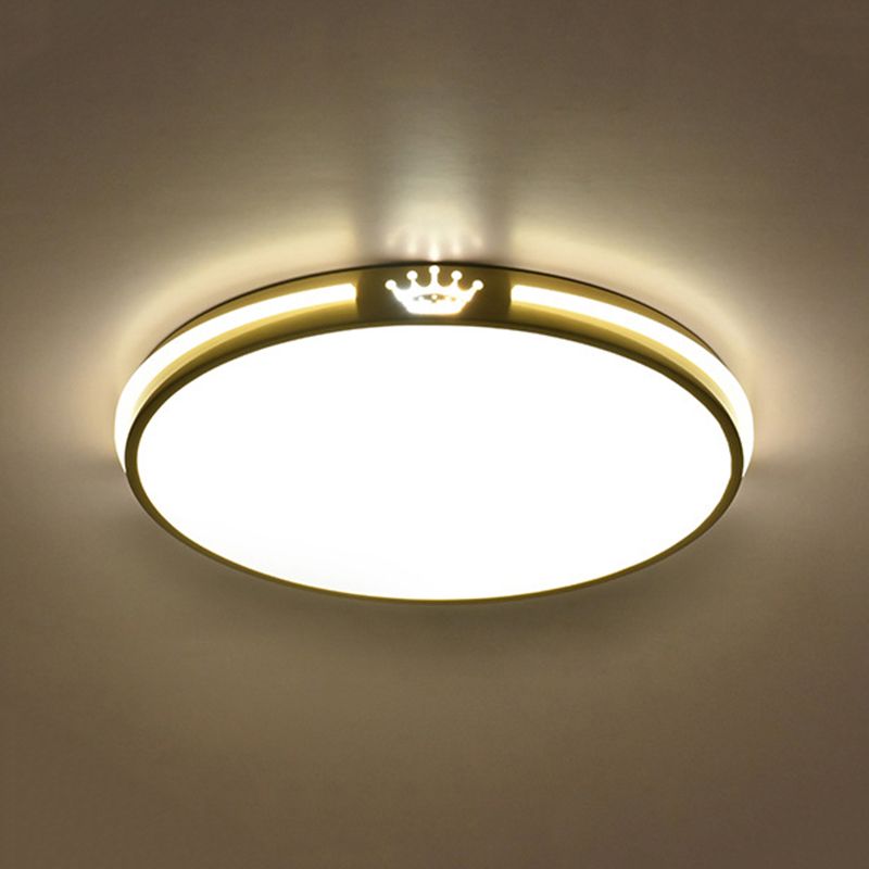 Modern Gold Flush Light Circle Ceiling Lighting with Brass for Bedroom