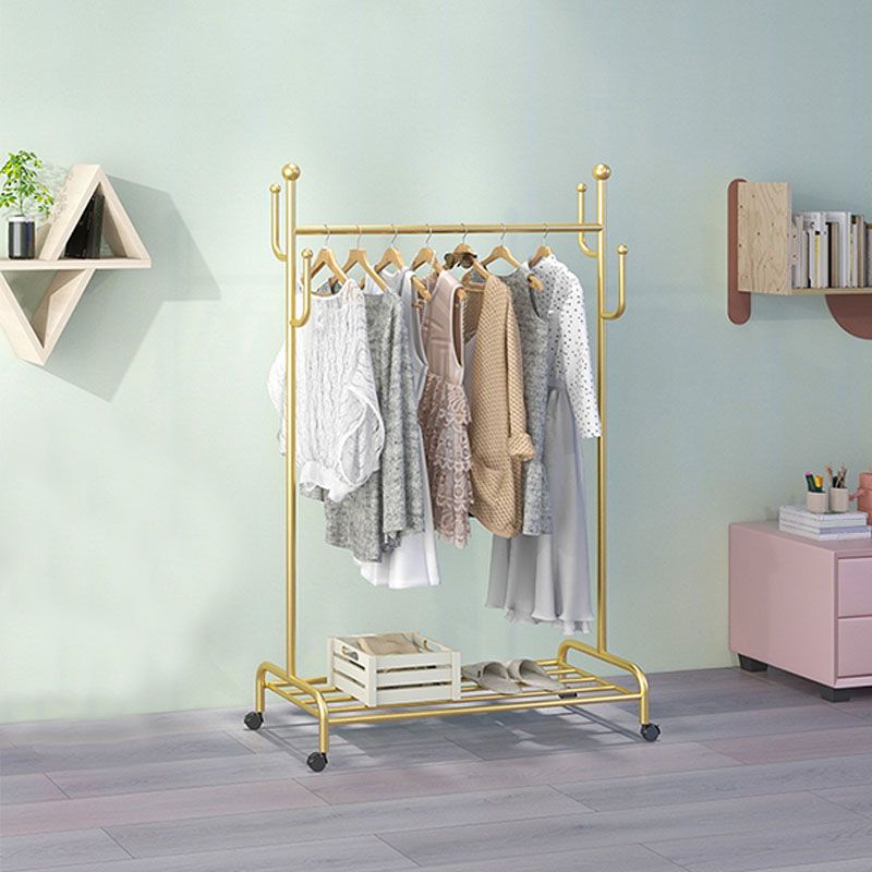 Gorgeous Hall Tree with Castors and Hooks Storage Shelf Coat Rack