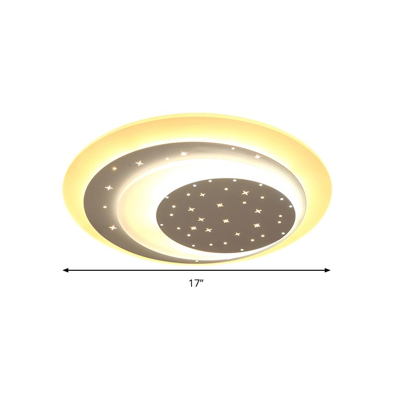 Plafonnier LED en forme de croissant en acrylique avec étoile, plafonnier romantique pour chambre de filles