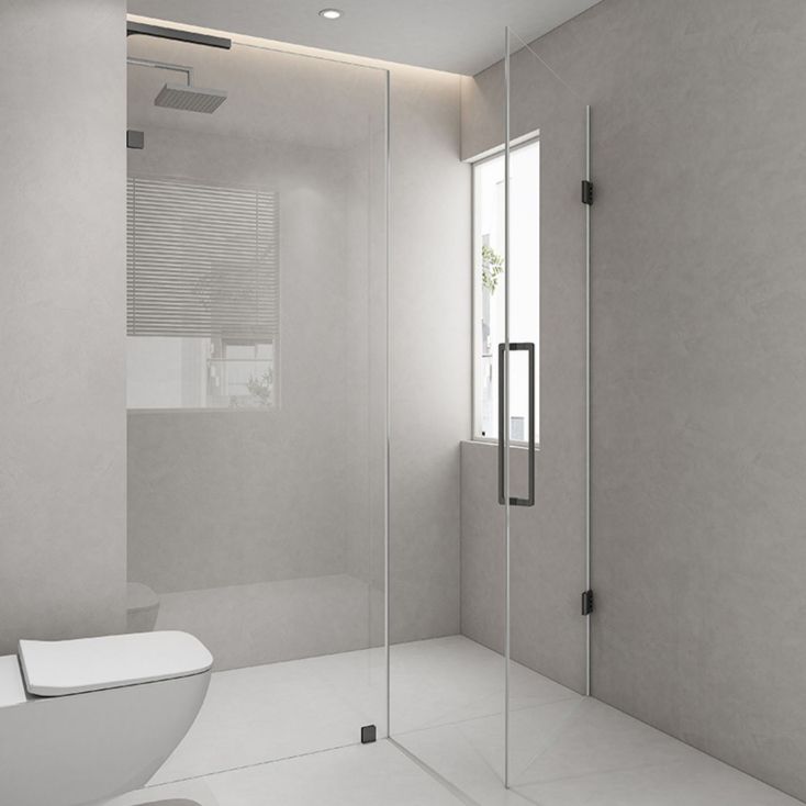 Extremely Narrow Frameless One-line Tempered Glass Shower Door